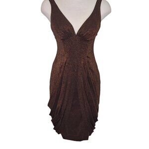 Selina Designer Bronze Metallic Cocktail Dress